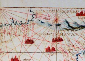 [Iberiar Penintsulako eta Afrika Ipar-ekialdeko karta portulanoa] [Battista Agnese] Eskuizkribua [Venezia] [1553 inguru