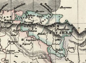 Karte von Spanien und PortugalJoh. Val. KutscheitHenderschen KunstanstaltFriburgo [1850 inguru]