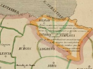 Mapa geográfico administrativo: comprende todas las administraciones principales y partidos de rentas existentes para la recaudación de las contribuciones en España y adyacencias [Francisco Jorge Torres Villegas] [José María Alonso] [Madril] [1852]