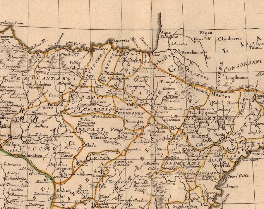 75-1 Hispania Antiqua in tres praecipuas partes scilicet... Antonio Zatta arg. g. Venettis, 1785