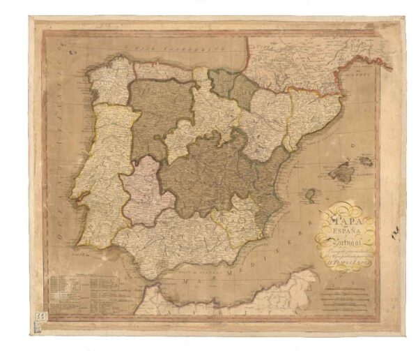 103 Mapa de España y Portugal eg. g. arg. g. l. g. 1810