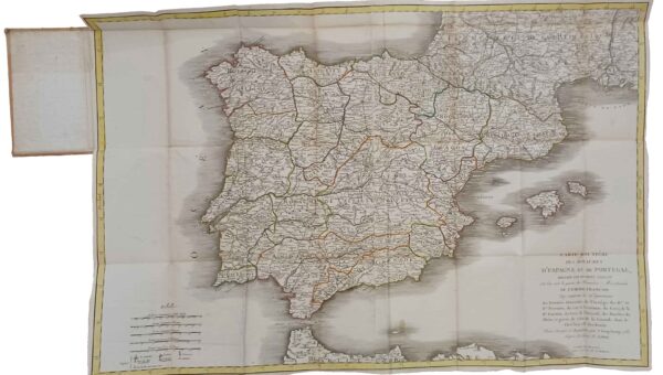 Carte Routiére des Royaumes D’Espagne et de PortugalH. Jaillot / P. LongchampsChez BassetParis [1812]