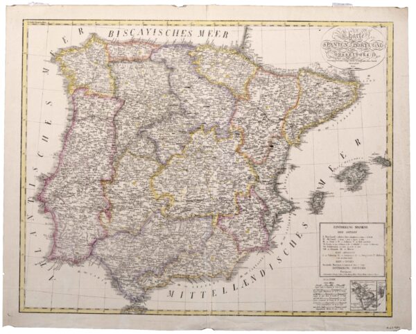 Charte von Spanien und PortugalHeinrich ArnzArnz & CompDüsseldorf, 1820