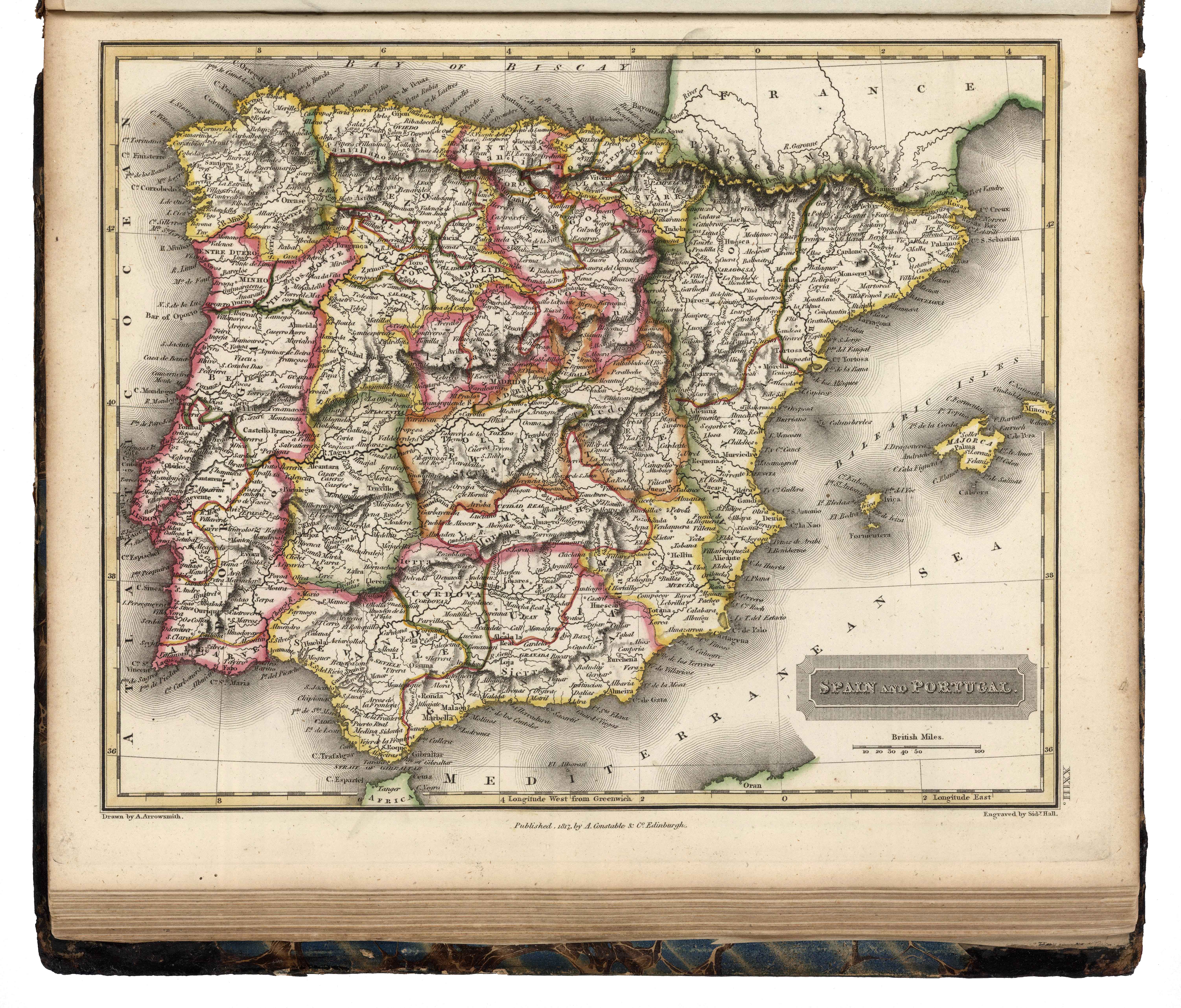 Spain and Portugal A. Arrowsmith A. Constable & Co. Edinburgo, 1817