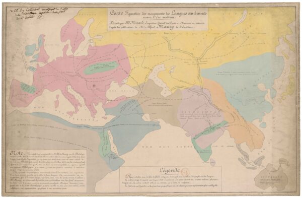 Carte figurative des mouvemen ts des langues anciennes avant l’ère modern Charles­Joseph Minard; A. MauryImp. de Regnier y DourdetParis [1867 inguru]