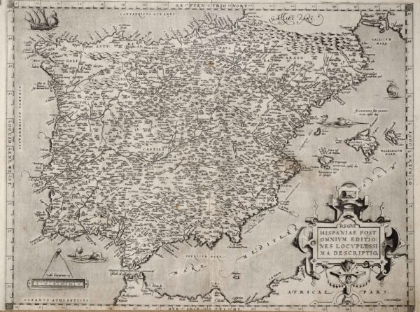 Regni Hispaniae postomnium editioneslocupletissima descriptio[Abraham Ortelius]arg. g.[Anberes] [1570]
