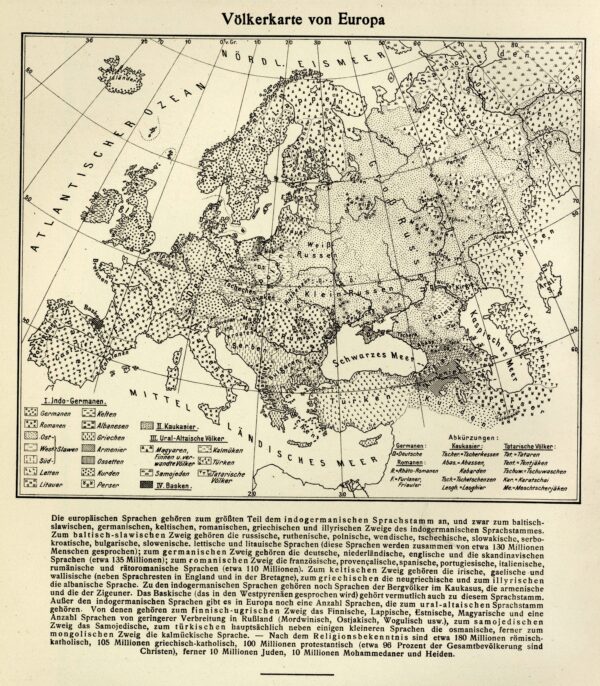 Völkerkarte von Europa eg. g.[Ullsteins Wertatlas][Berlin] [1923]
