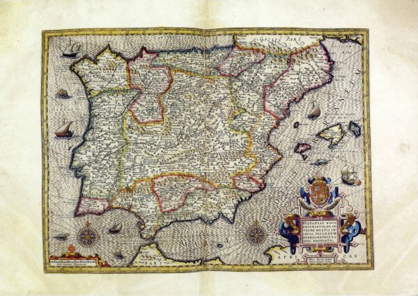 Hispaniae Nova Describtio. De Integro Multis inLocis, Secundum Hydrographicas, Desc. Emendata [Mercator-Hondius] Jodocus Hondius Amsterdam [1606]