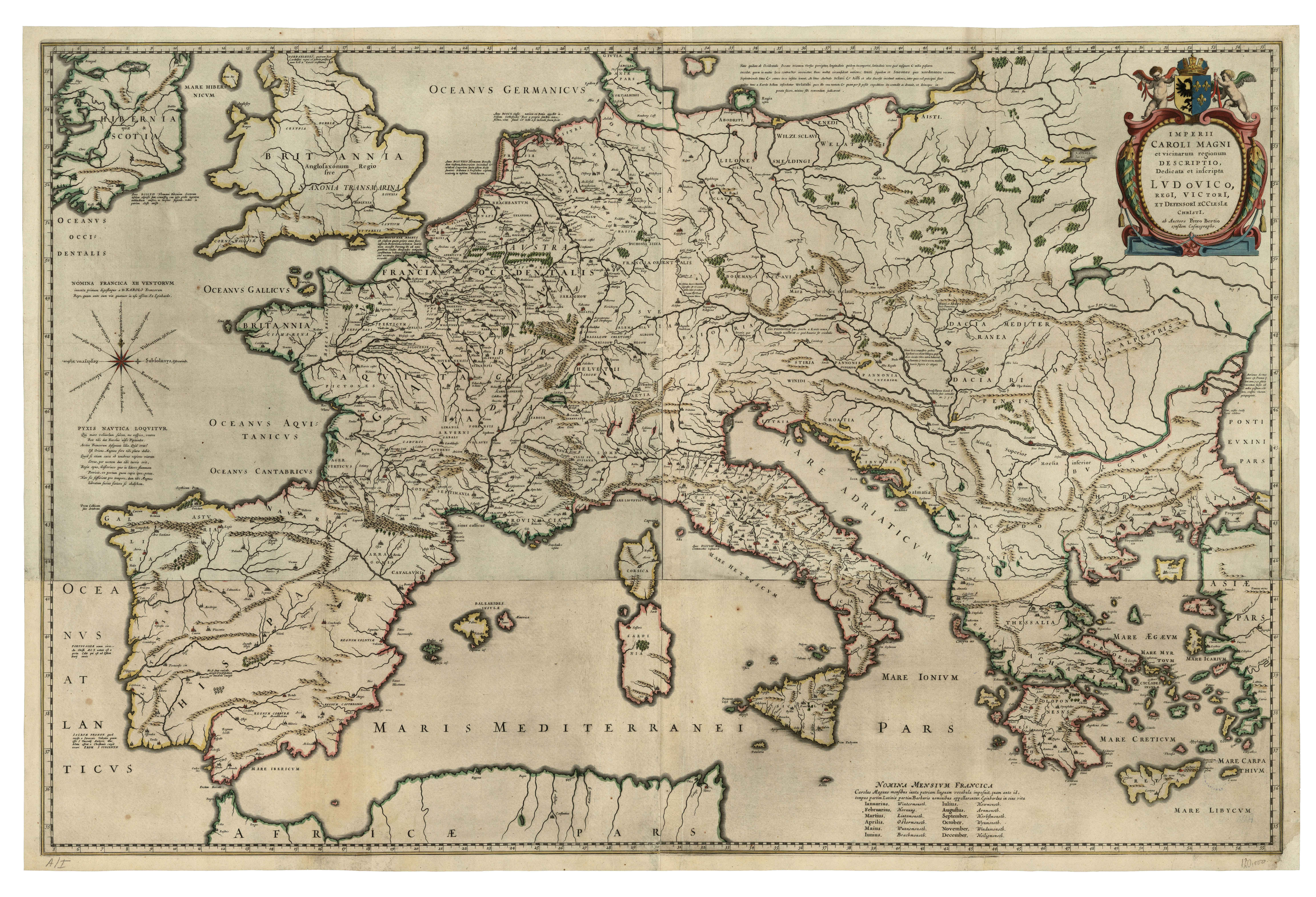 Imperii Caroli Magni et vicinarum regionum descriptio Petro Bertio [Willem y Johan Blaeu] [Amsterdam] [1634]