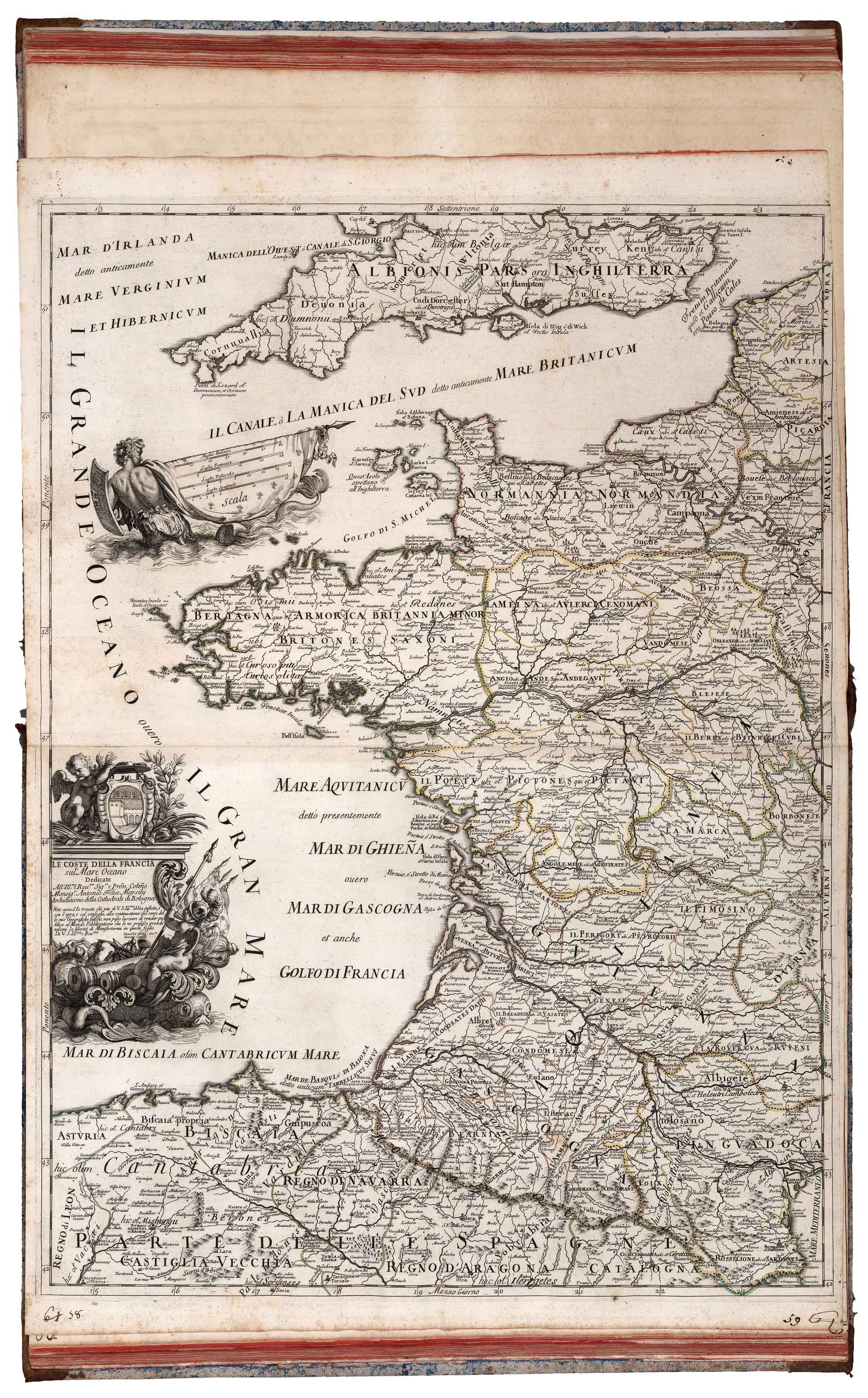 Le coste della Francia sul’ Mare Oceano Giacomo Cantelli da Vignola [Giovanni Giacomo de Rossi] [Erroma] [1690 inguru]
