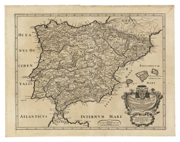 Veteris Hispaniae Tabulam Nicolas Sanson eta De Rossi familia L.F de Rossi Erroma, 1710