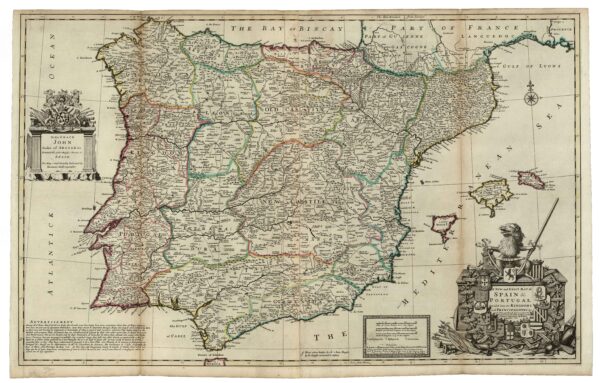 A New and Exact Map of Spain & Portugal H. Moll [H. Moll] [Londres] 1711