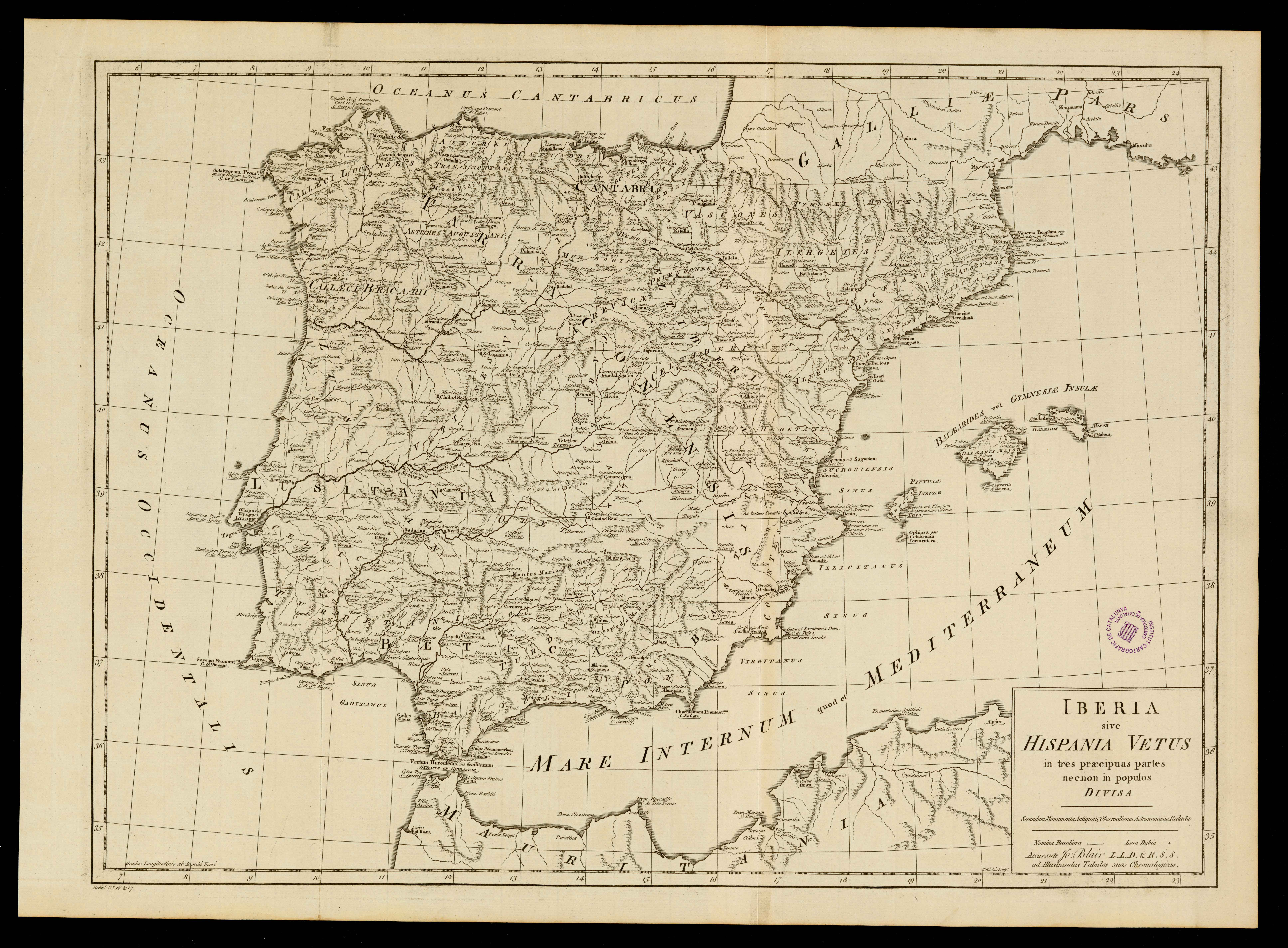 Iberia sive Hispania vetus in tres praecipuas partes… Blair, John; Kitchin, Thomas Chronology & History of the World l. g. 1768