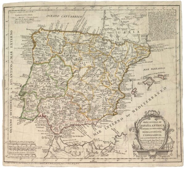 88 Mapa General de España Antigua López, Juan López, Juan Madril, 1786