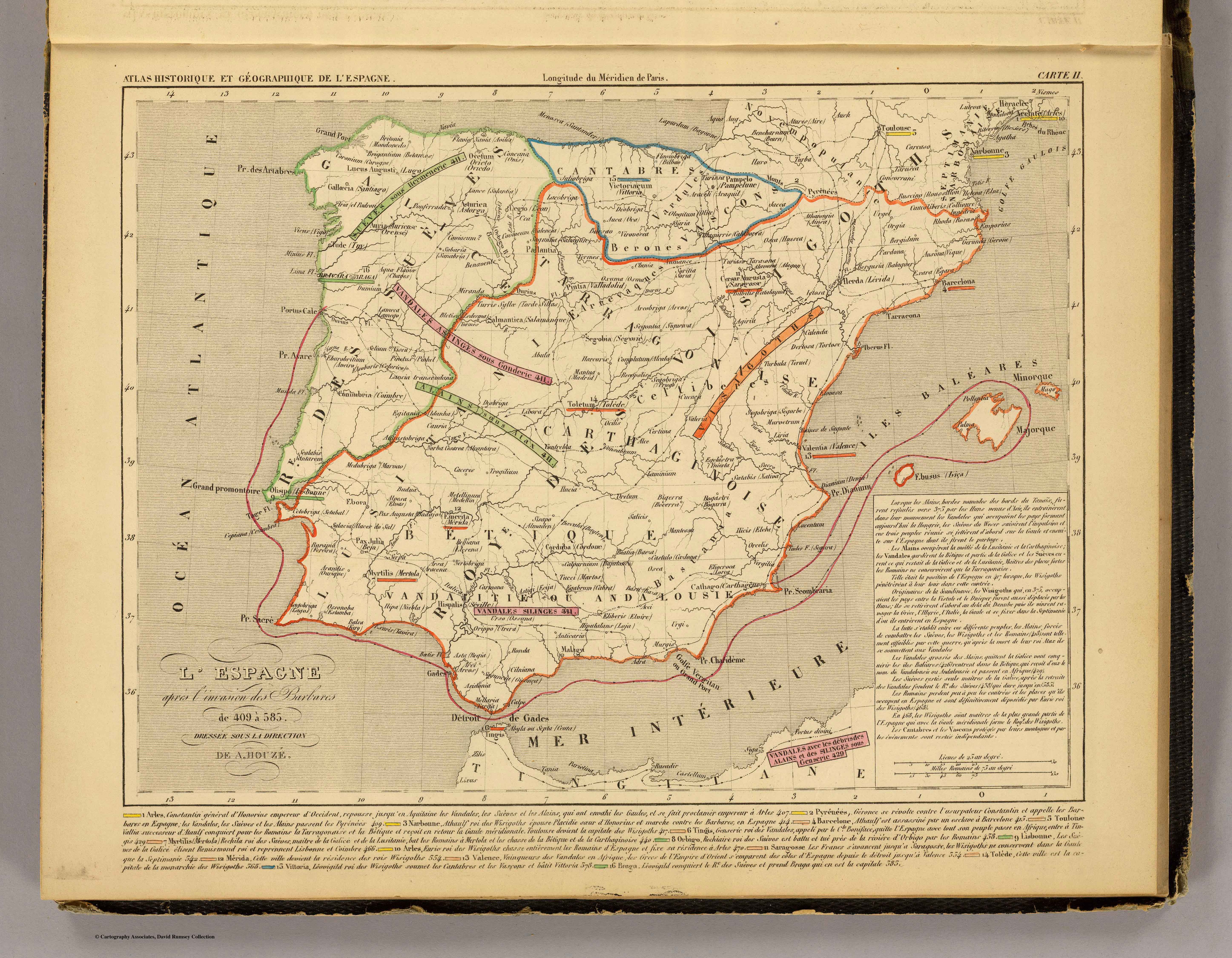 L’Espagne après l’invasion des Barbares de 409 à 585 A. Houzé Atlas Historique et Géographique de L’Espagne Paris, 1843