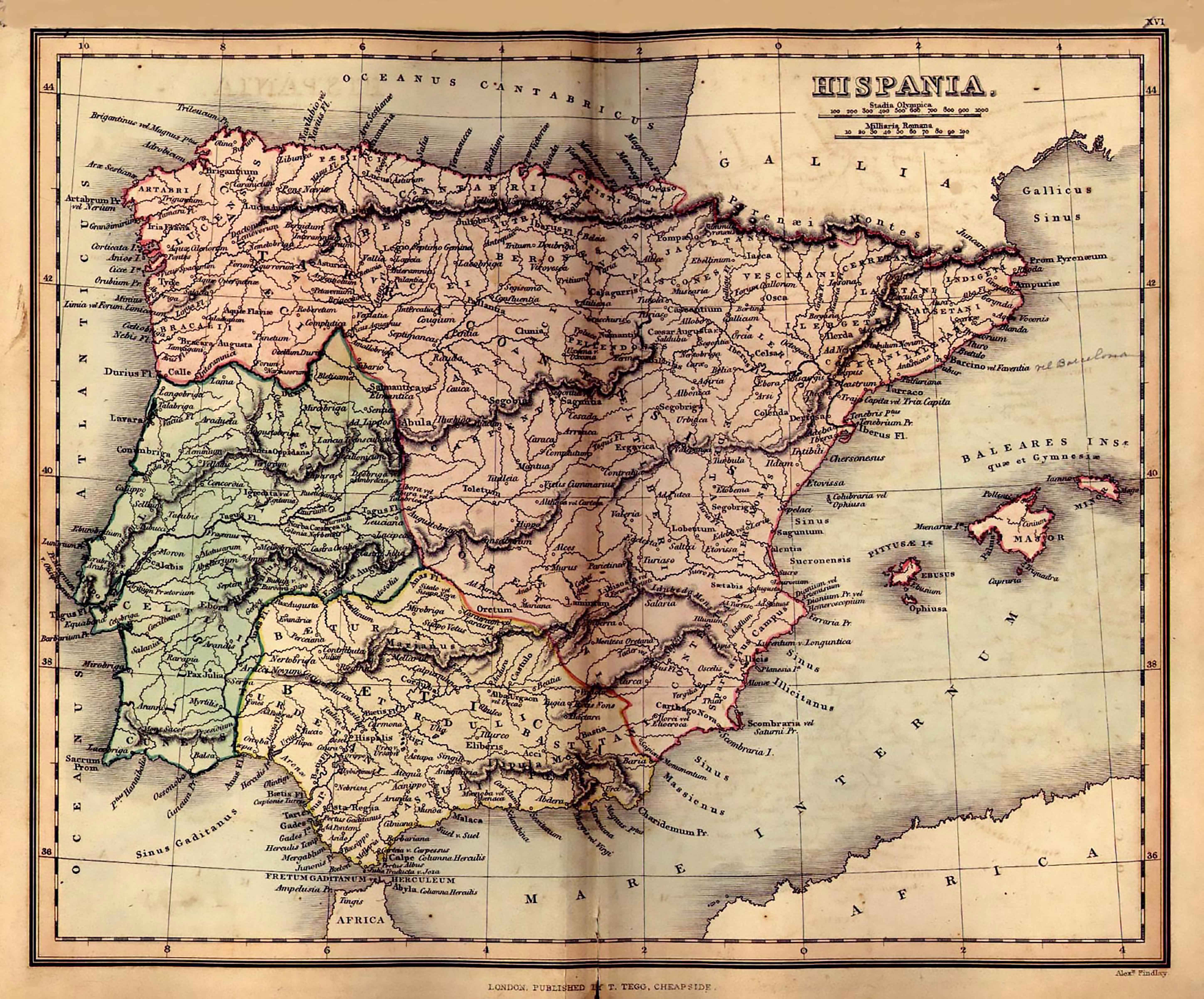 Hispania [An tzinaroko Iberia] Alexander G. Findlay T. Tegg. Cheapside Londres, 1849 inguru